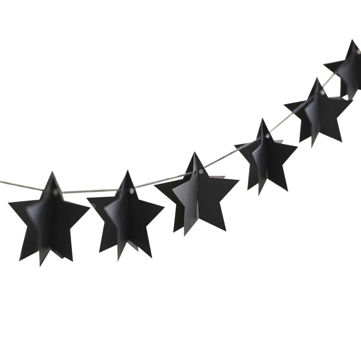 Black 3D Star Christmas Bunting - Image 2