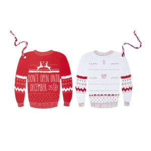 Red and White Festive Giant Jumper Gift Tags – Cosy Christmas
