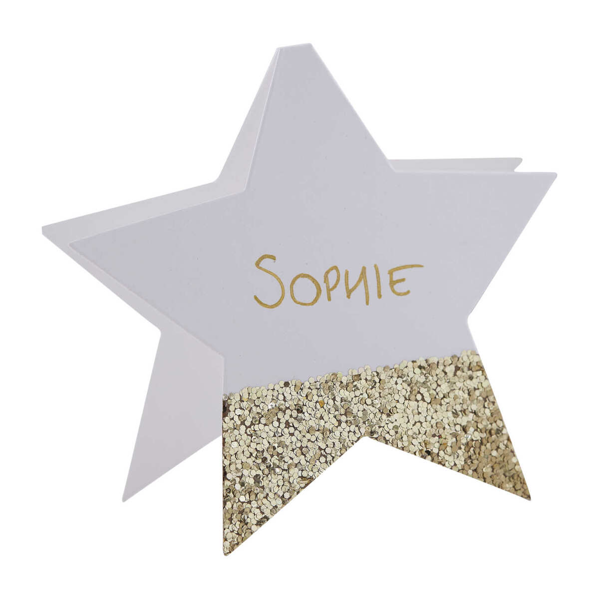Gold Glitter Star Christmas Place Cards - Image 2
