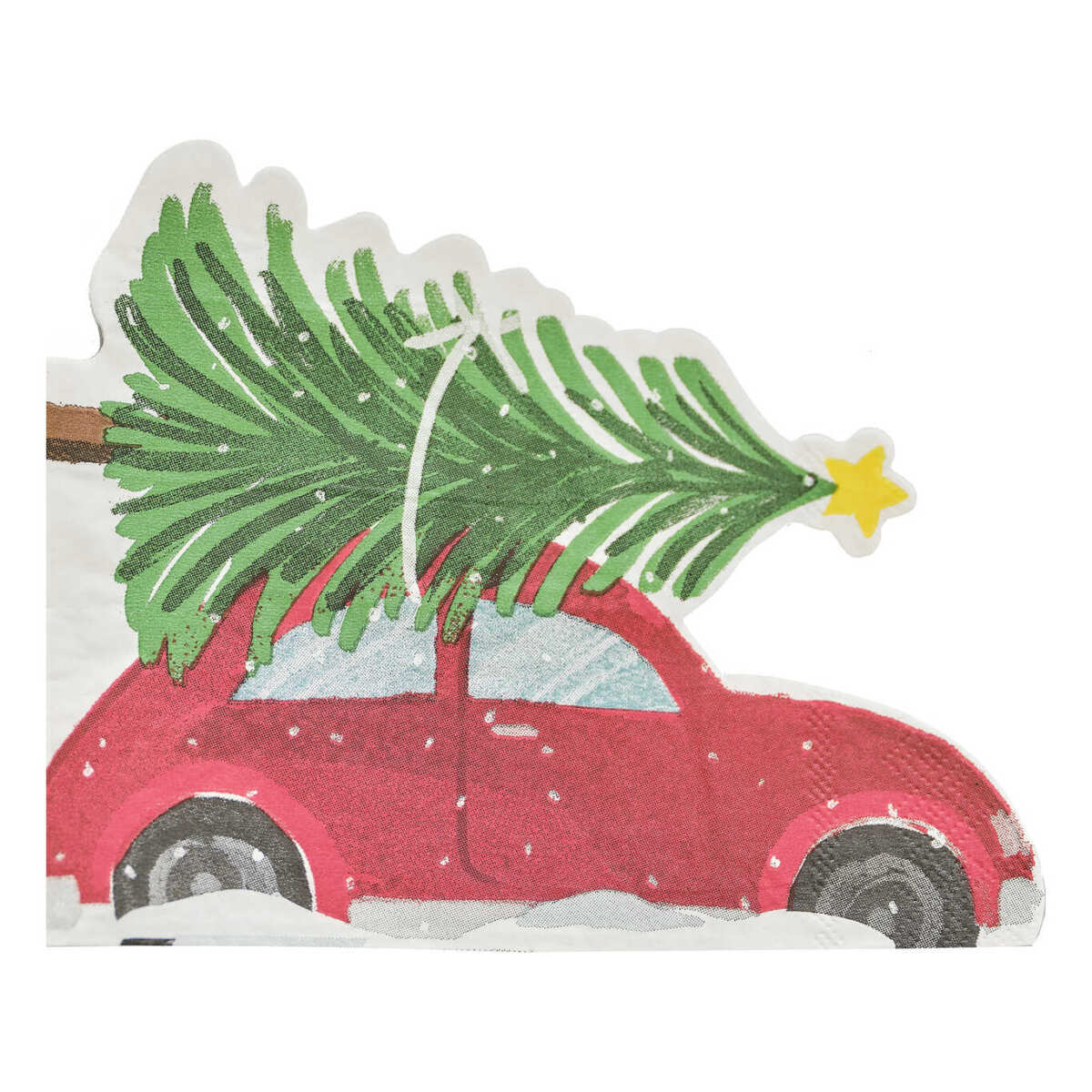 Festive Car Paper Christmas Napkins - Image 2