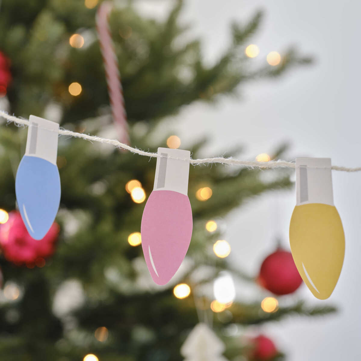 Multicoloured Lightbulb Christmas Garland - Image 2