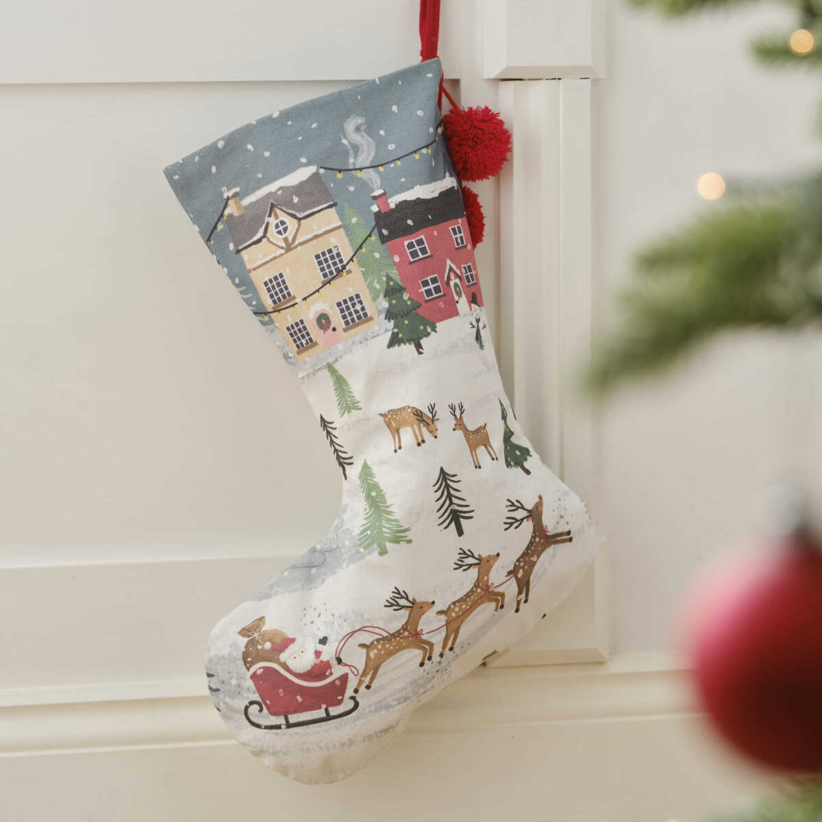 Festive Scene Christmas Stocking - Image 3