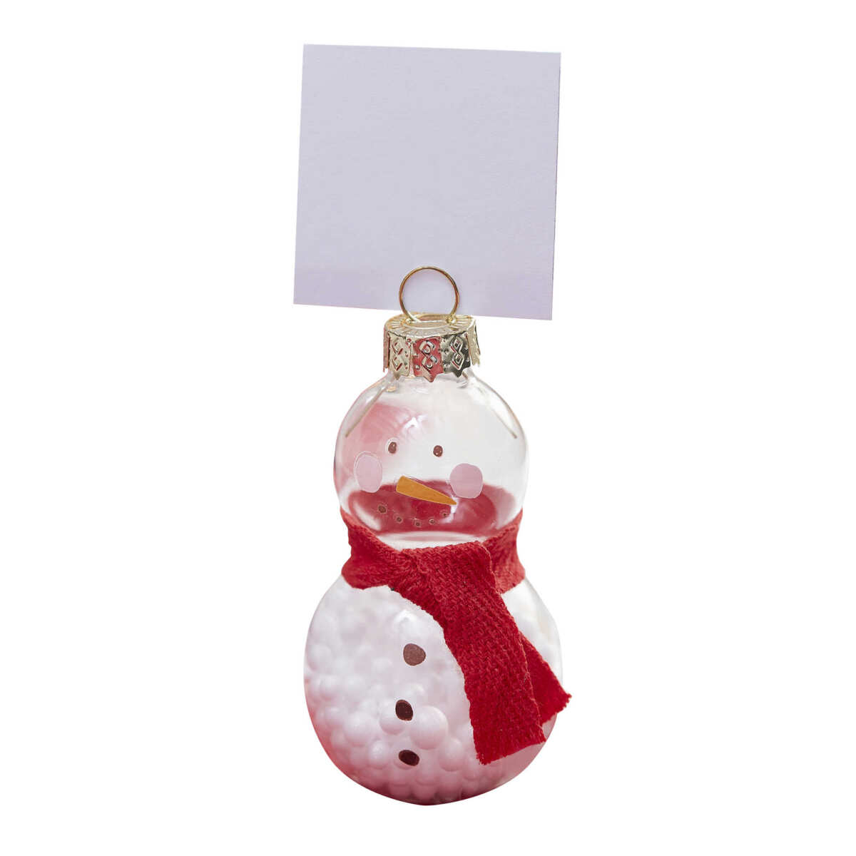 Glass Snowman Christmas Place Card Holders - Image 2