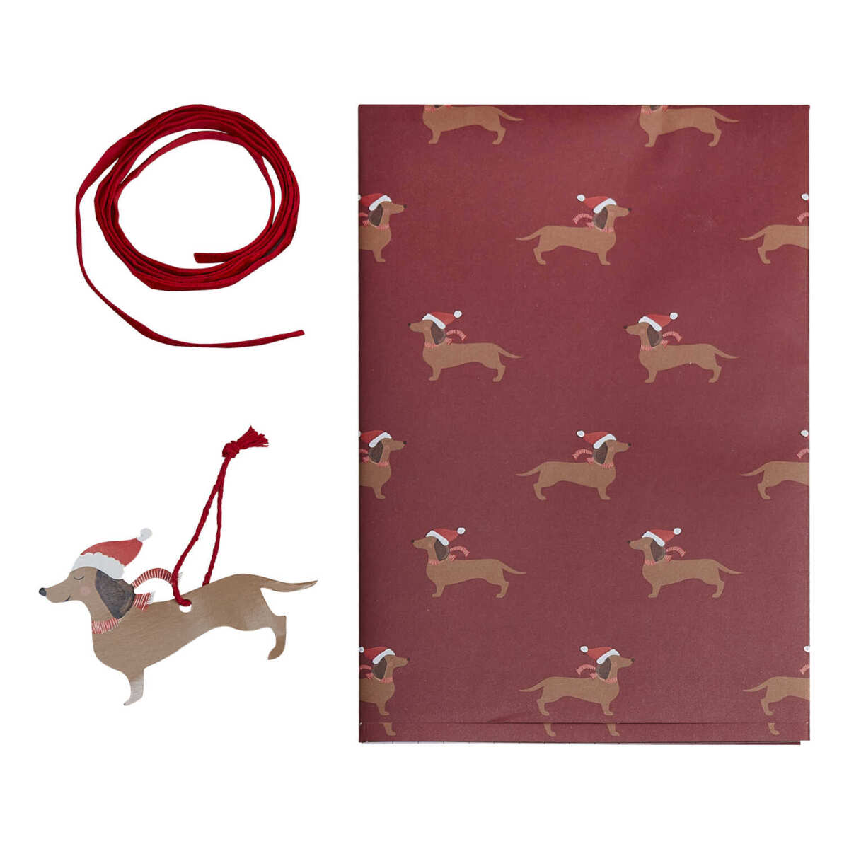Sausage Dog Christmas Wrapping Paper Kit - Image 2