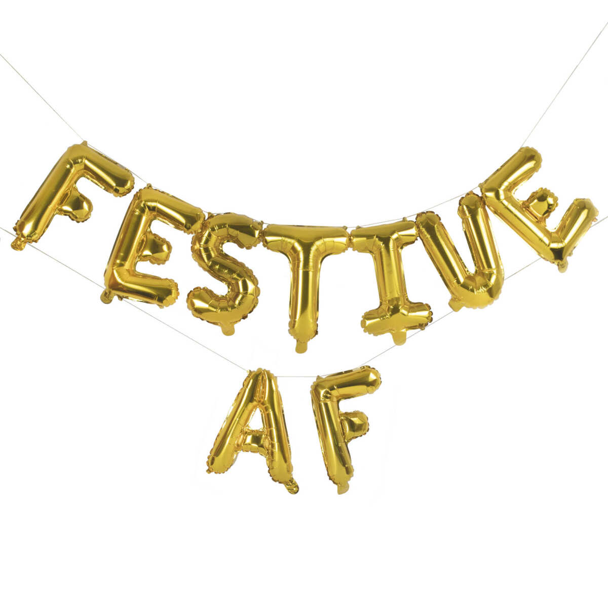 Gold Foiled 'Festive AF' Balloon Bunting - Image 2