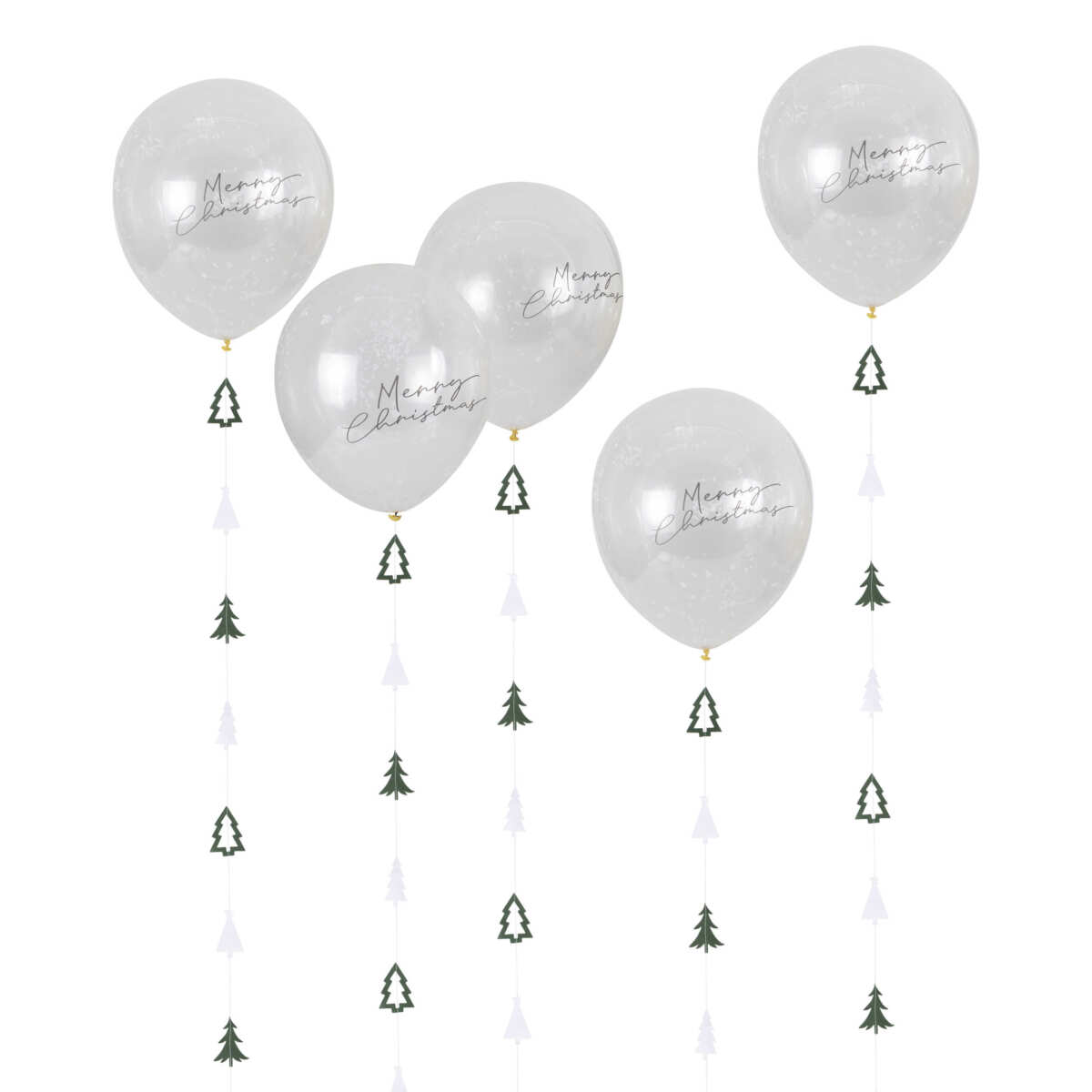 Merry Christmas Balloons with Balloon Tails - Image 3