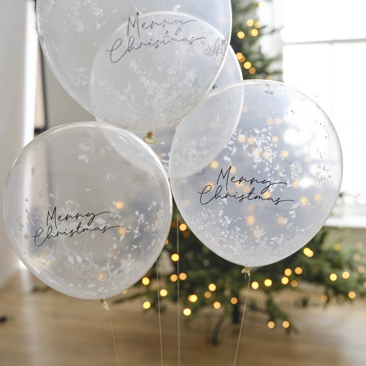 Merry Christmas Balloons with Balloon Tails - Image 2