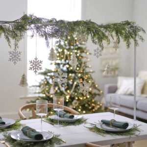 Wooden Snowflake & Honeycomb Tree Christmas Hanging Decorations