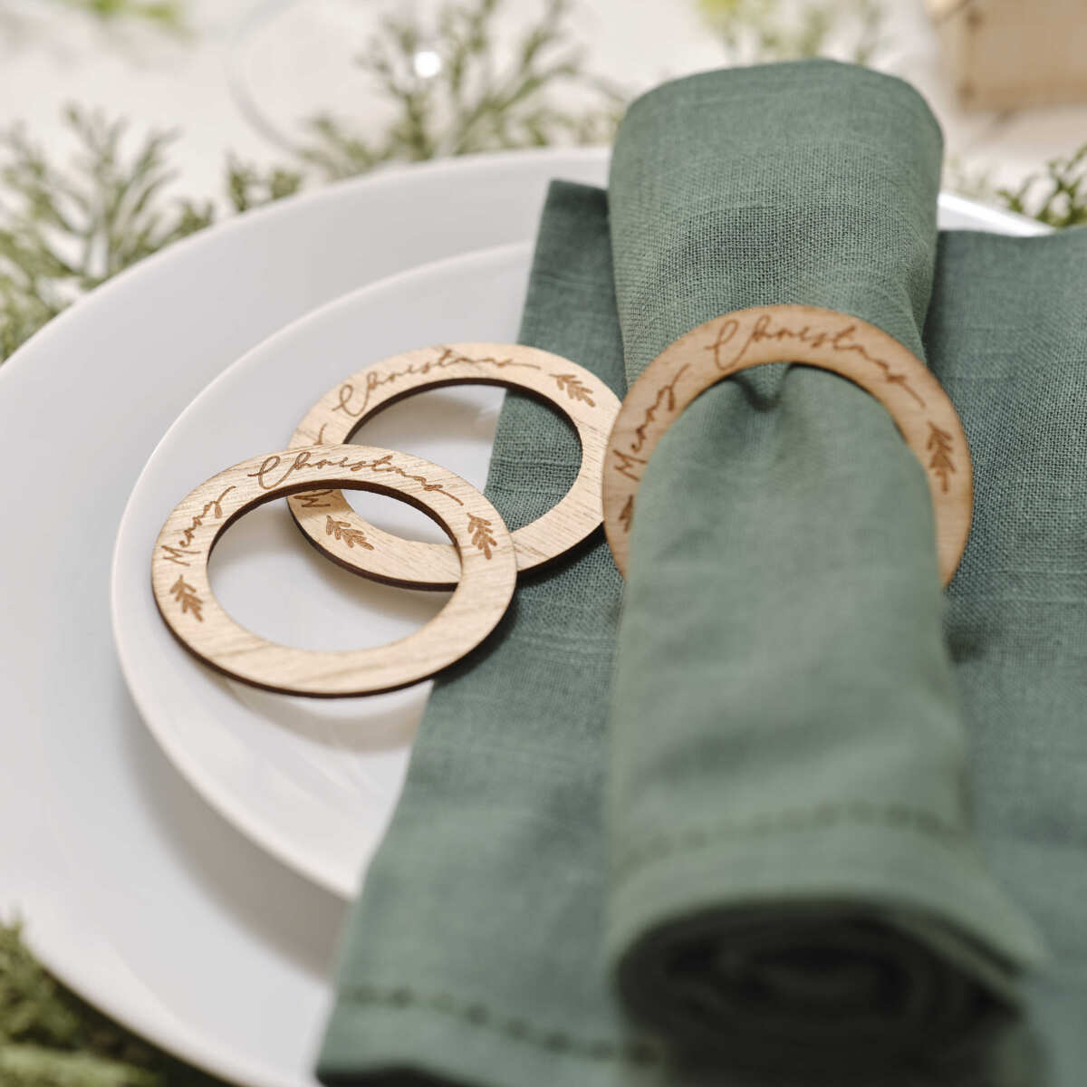 Merry Christmas Napkin Rings - Image 2