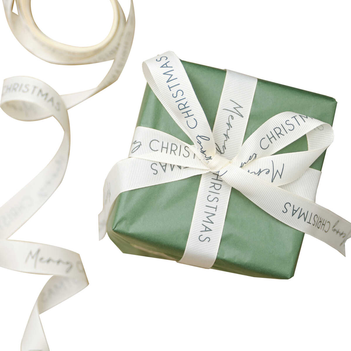 Cream Merry Christmas Ribbon - Image 2
