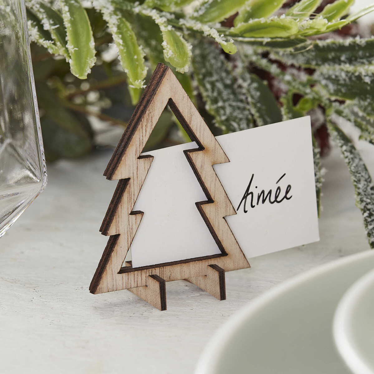 Wooden Tree Christmas Place Cards