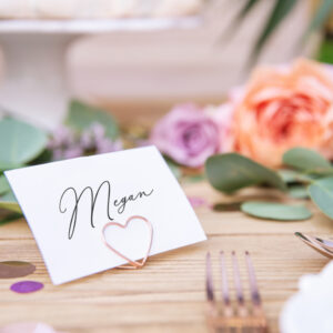 Place card holders Hearts, rose gold, 2.5 cm