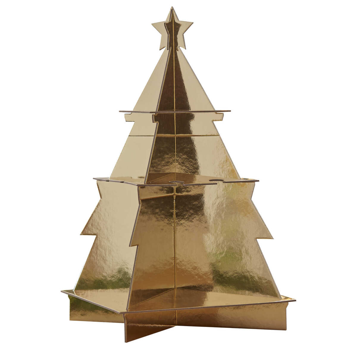 Gold 3D Christmas Tree Treat and Drinks Stand - Image 2
