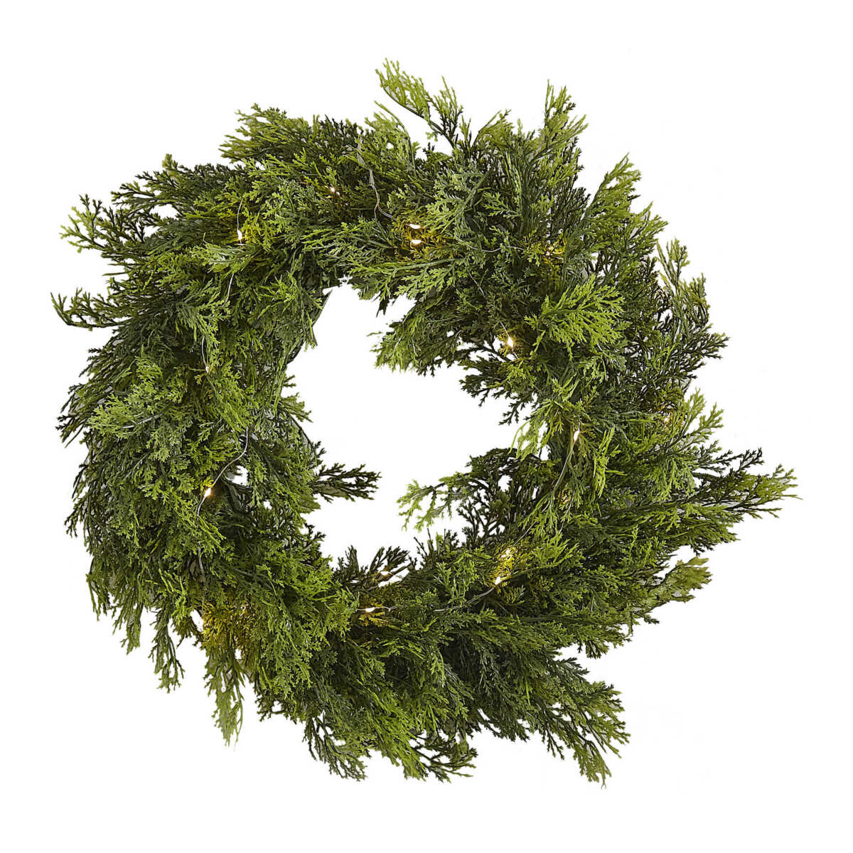 Cedar Pine Foliage Christmas Wreath with Lights - Image 2
