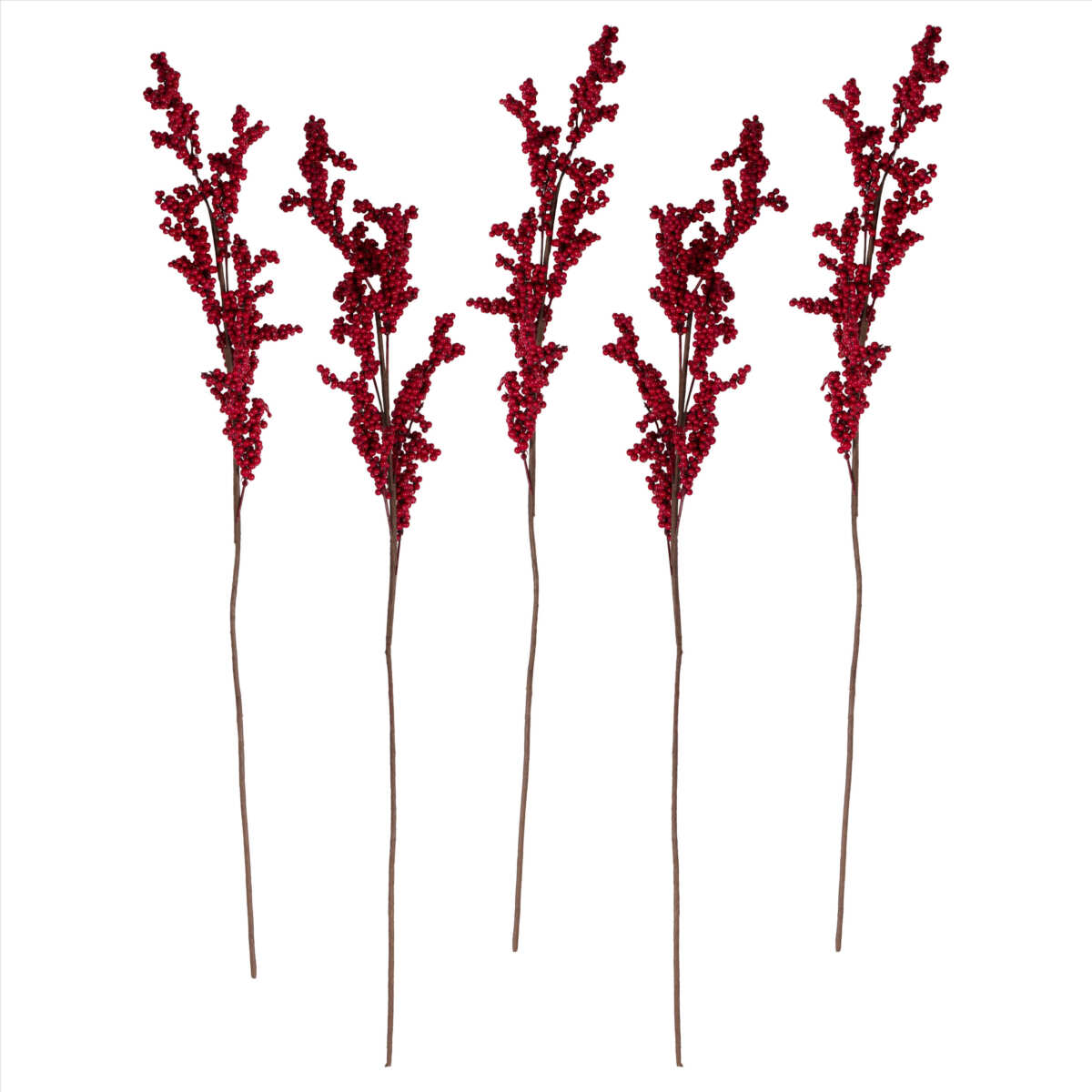 Red Berry Stems Christmas Foliage Decorations - Image 3