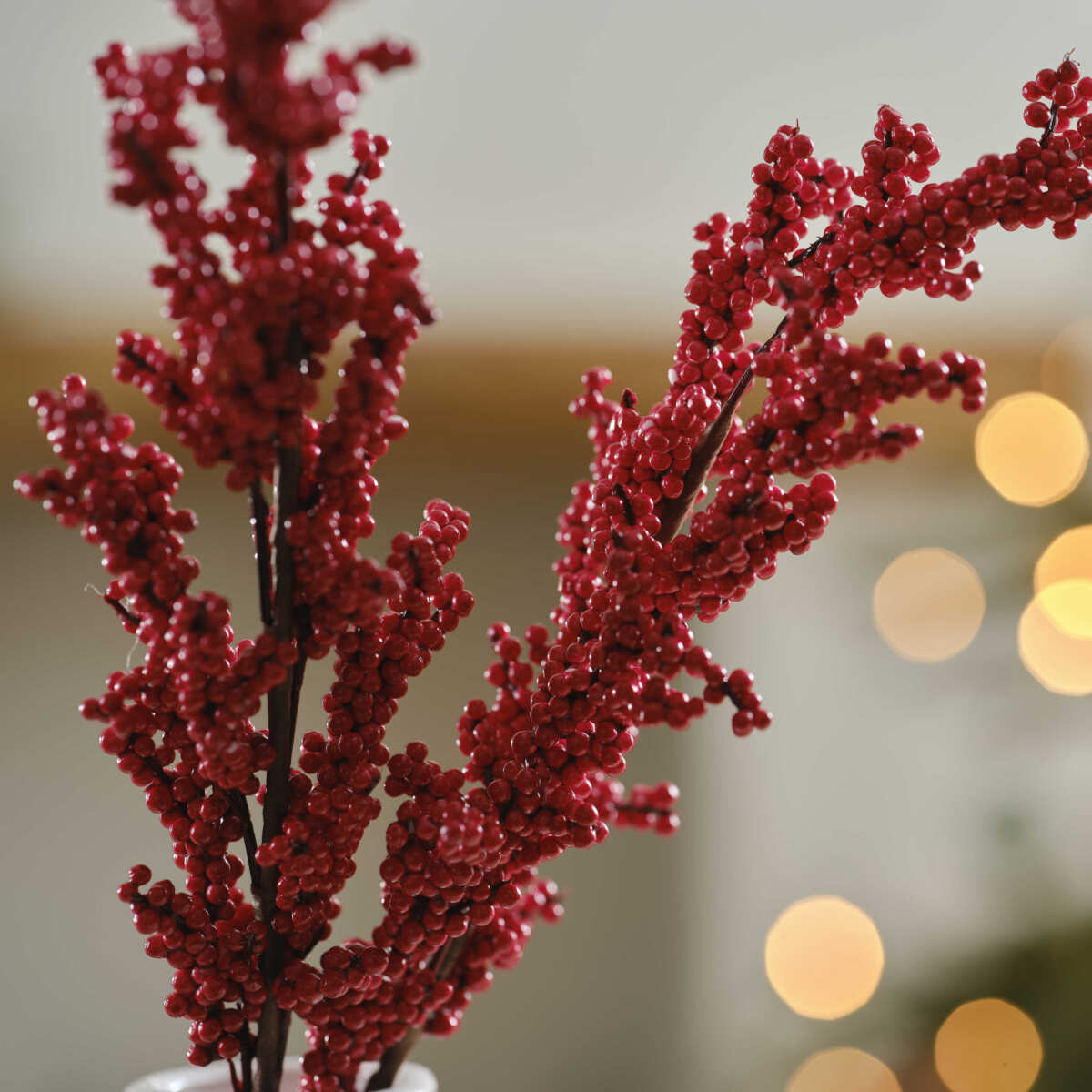 Red Berry Stems Christmas Foliage Decorations - Image 2