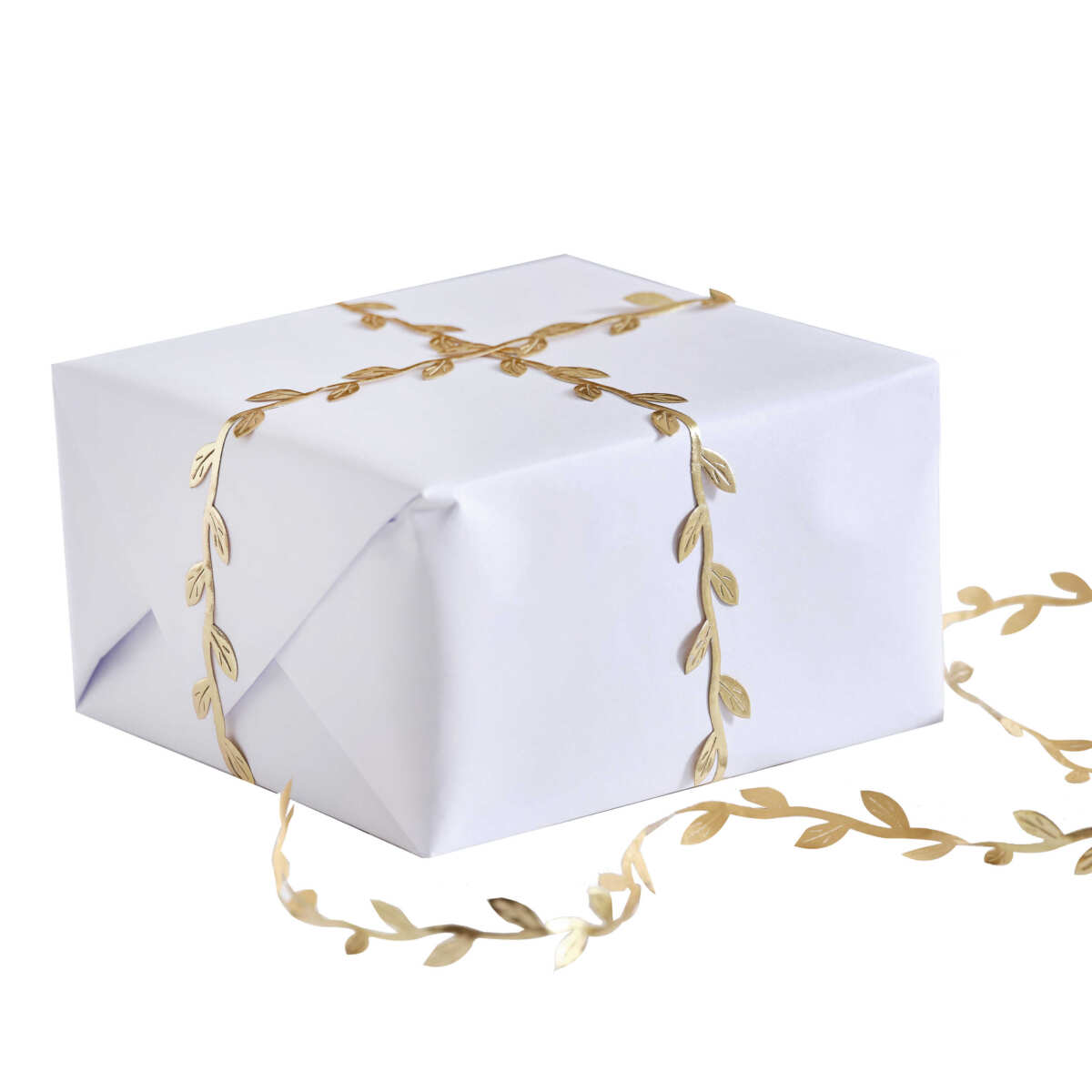 Gold Leaf Christmas Ribbon - Image 2