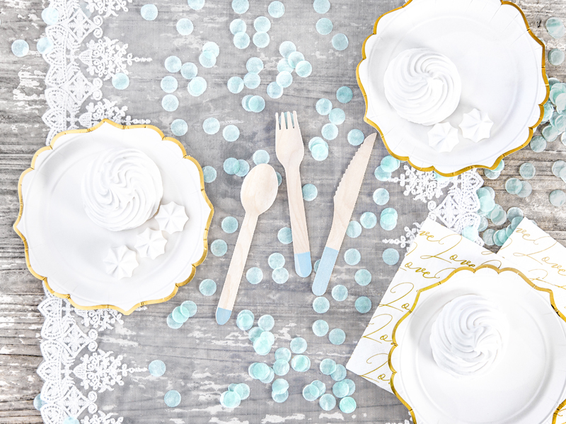 Pale Blue Wooden Cutlery Set - Image 3