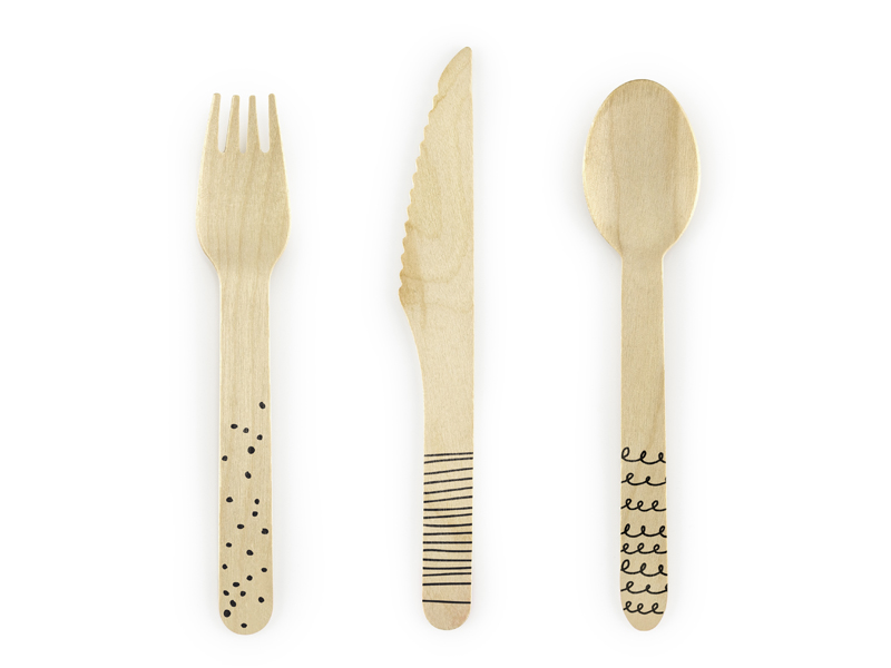 Black Wooden Cutlery Set - Image 4