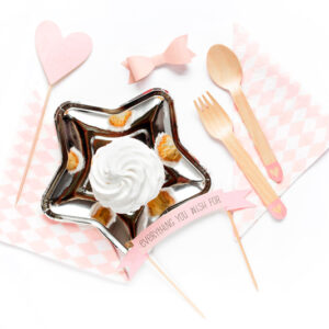 Blush Pink Hearts Wooden Cutlery Set