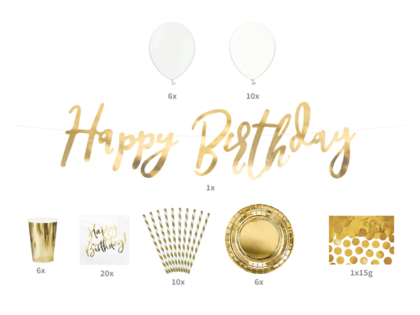 Gold Birthday - Party Decorations Set - Image 3