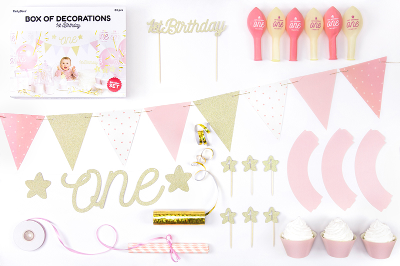 1st Birthday Gold Party Decorations Set - Image 2