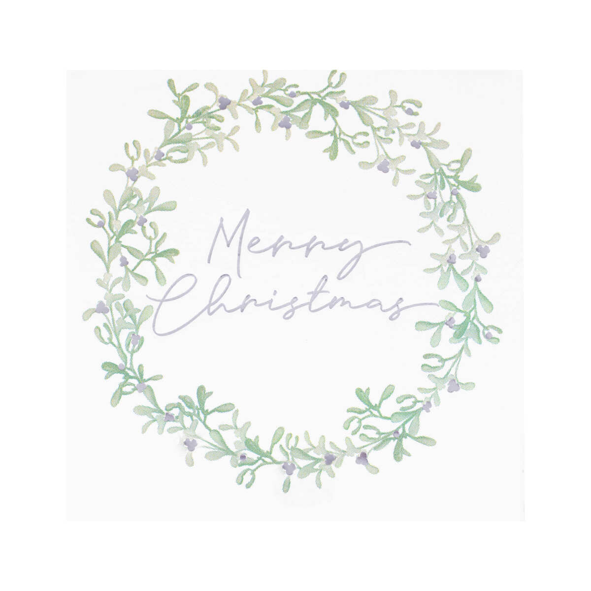 Merry Christmas Mistletoe Wreath Christmas Napkins - Image 2