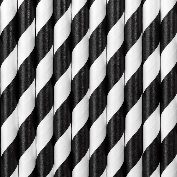 Black & White stripy Straws Set (25) - Image 3