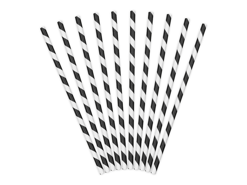 Black & White stripy Straws Set (25) - Image 4
