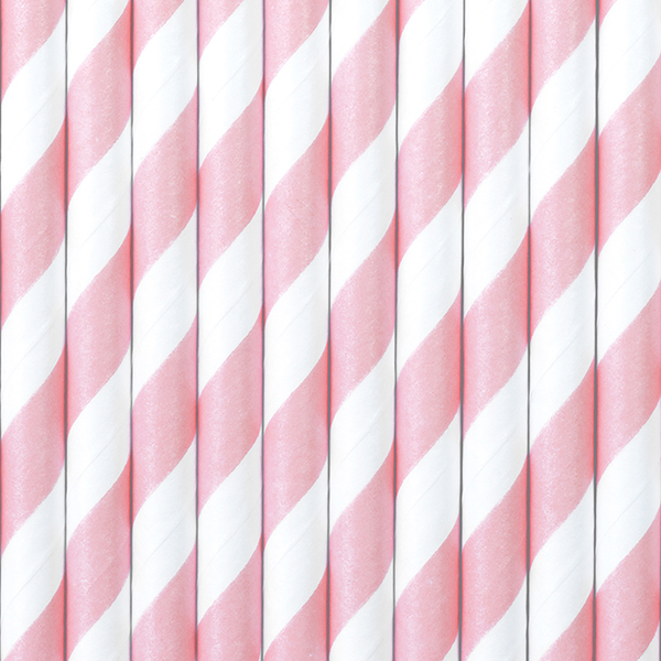 Paper Straws, light & white pink, 19.5cm - Image 4