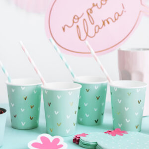 Paper Straws, light & white pink, 19.5cm