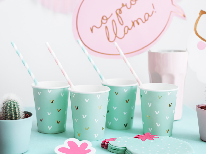 Paper Straws, light & white pink, 19.5cm - Image 2