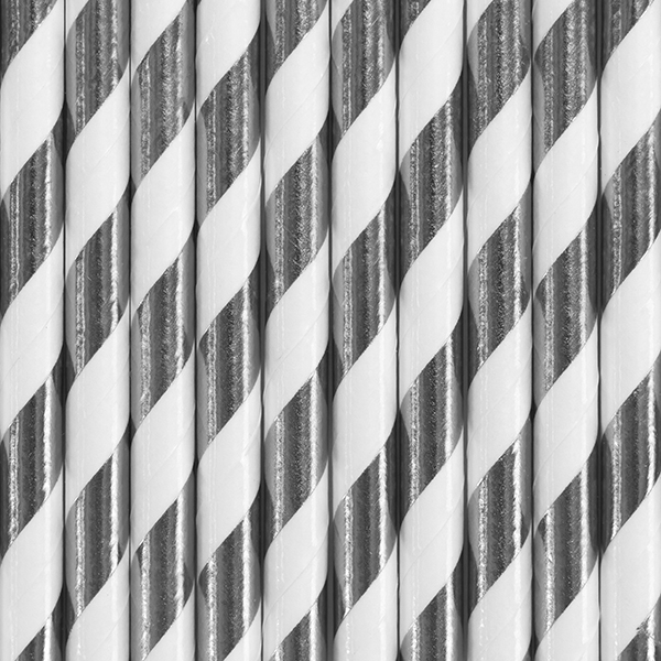 Paper Straws, silver, 19.5cm - Image 2