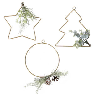Hanging Christmas Hoop Decorations & Foliage