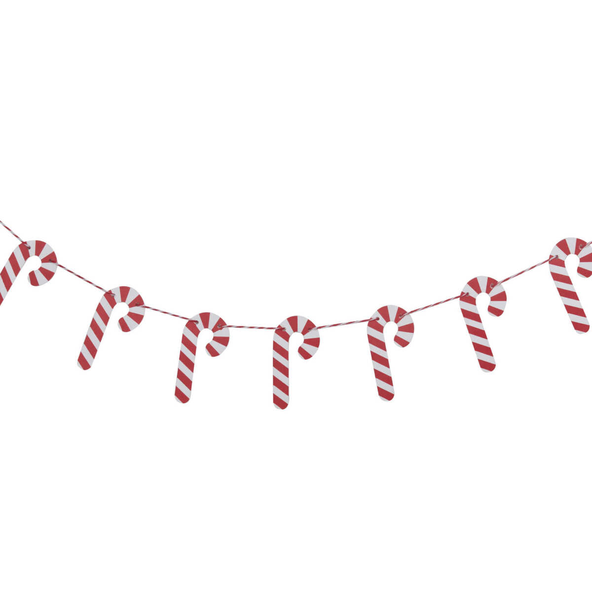 Candy Cane Shaped Wooden Christmas Bunting - Image 2