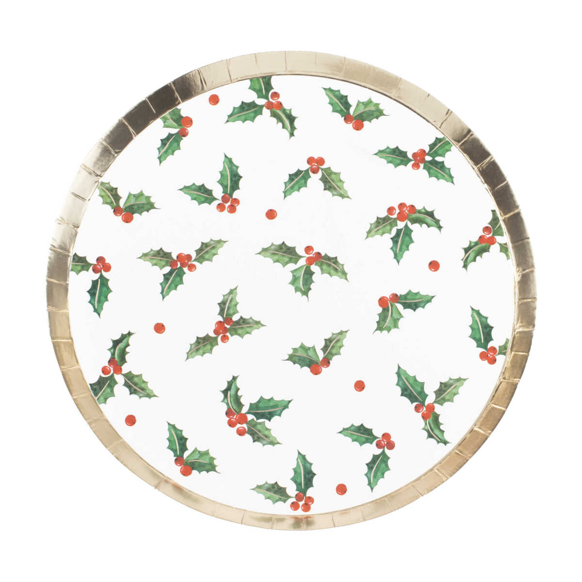 Christmas Holly Leaf Paper Party Plates - Image 2