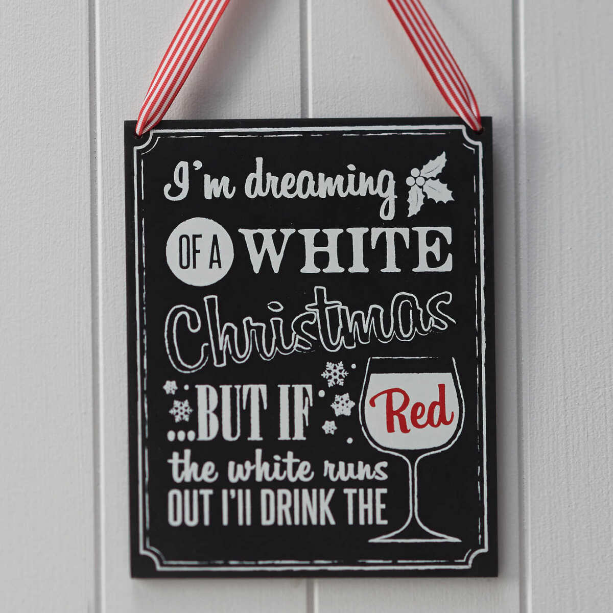 Christmas Wooden Chalkboard Wine Sign - Vintage Noel