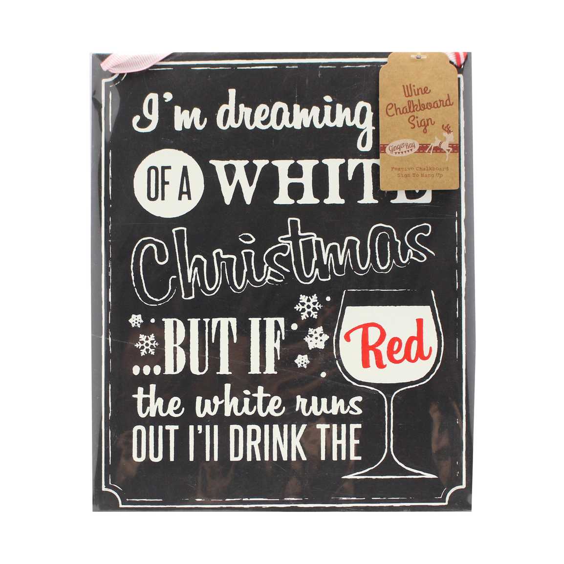 Christmas Wooden Chalkboard Wine Sign - Vintage Noel - Image 3