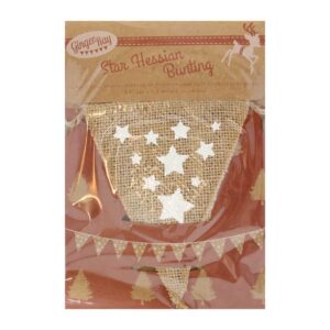 Festive Star Christmas Hessian Bunting – Vintage Noel