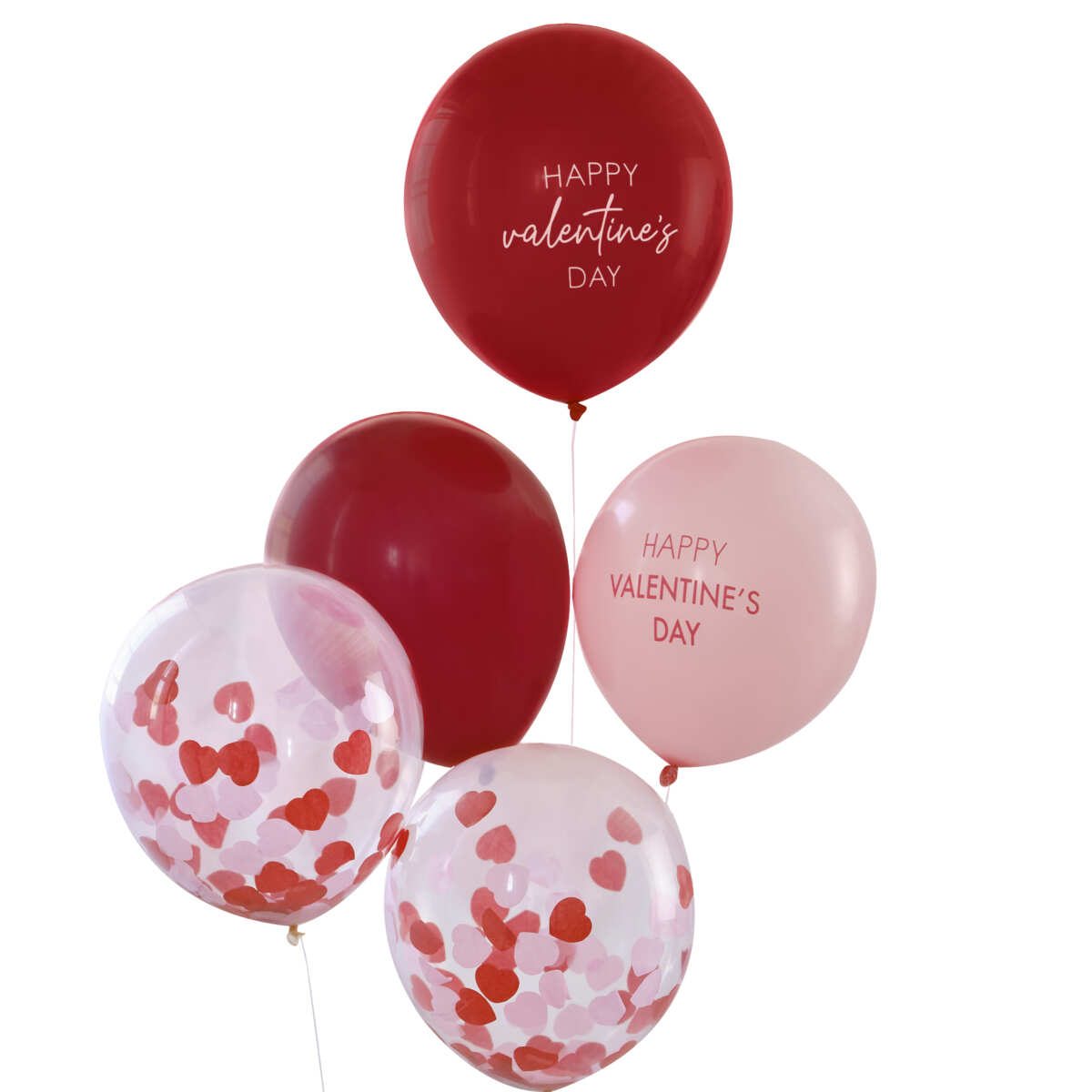 Pink, Red and Confetti Valentines Balloons Bundle - Image 2