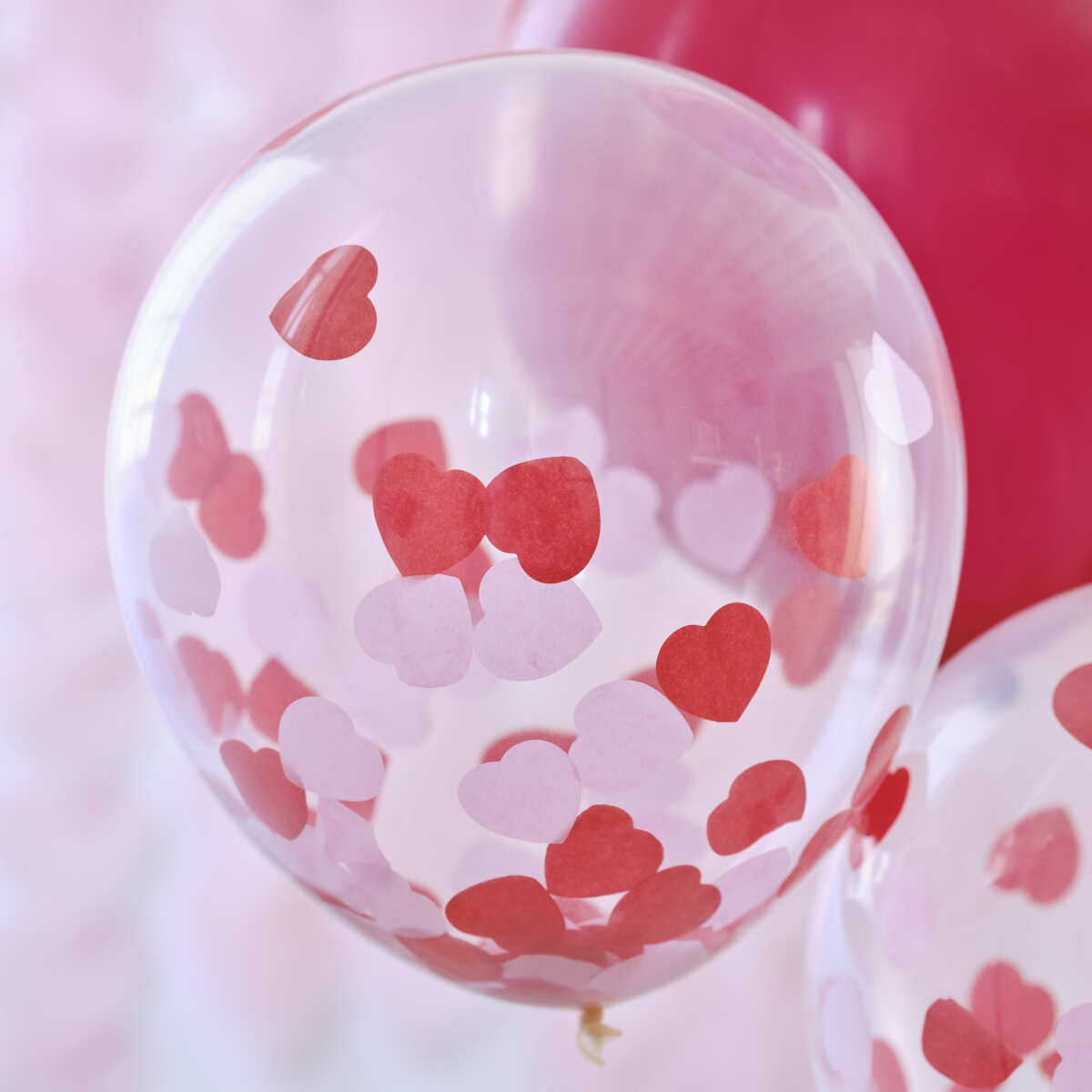 Pink, Red and Confetti Valentines Balloons Bundle - Image 3