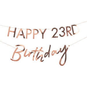 Customisable Milestone Rose Gold Birthday Banner