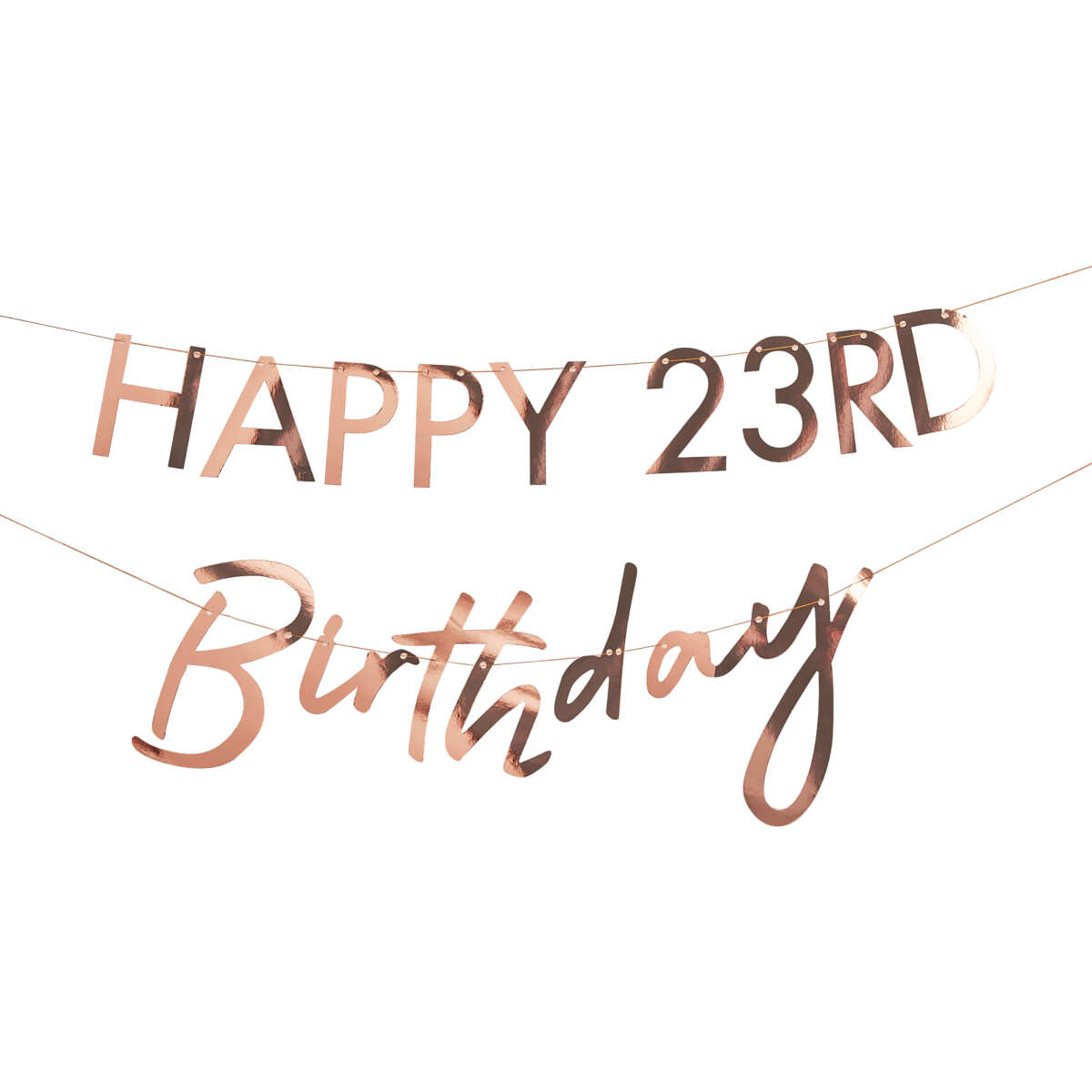 Customisable Milestone Rose Gold Birthday Banner - Image 2