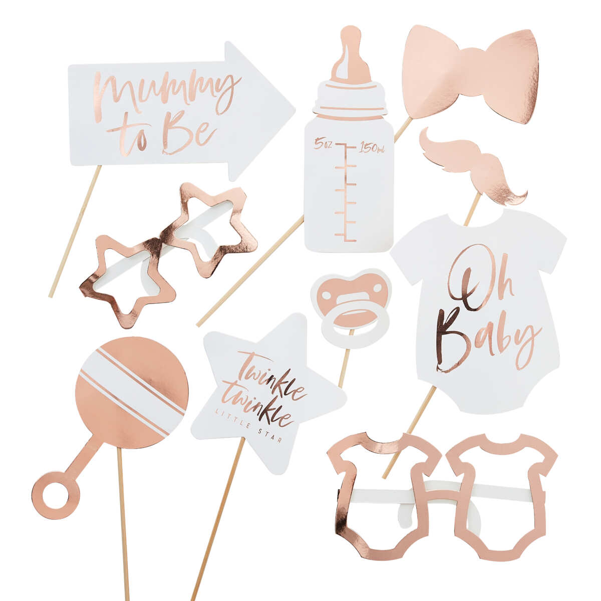 Rose Gold Baby Shower Photo Booth Props - Image 2