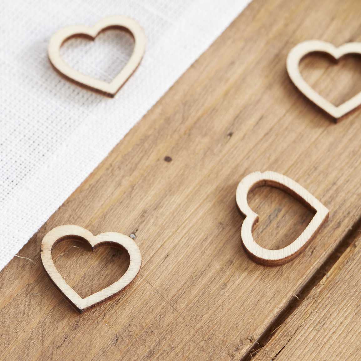 Wooden Heart Table Confetti - Image 2