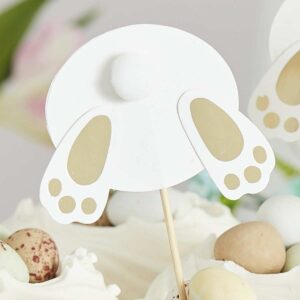 Gold Easter Bunny Bum Cupcake Toppers