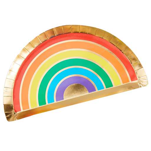 Gold Foiled & Rainbow Paper Plates - Image 2