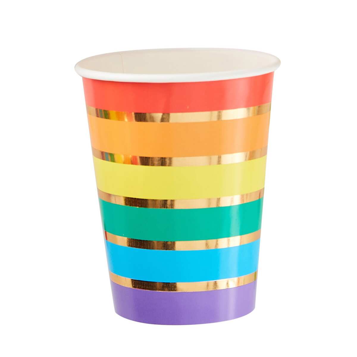 Gold Foil Rainbow Party Paper Cups - Image 2