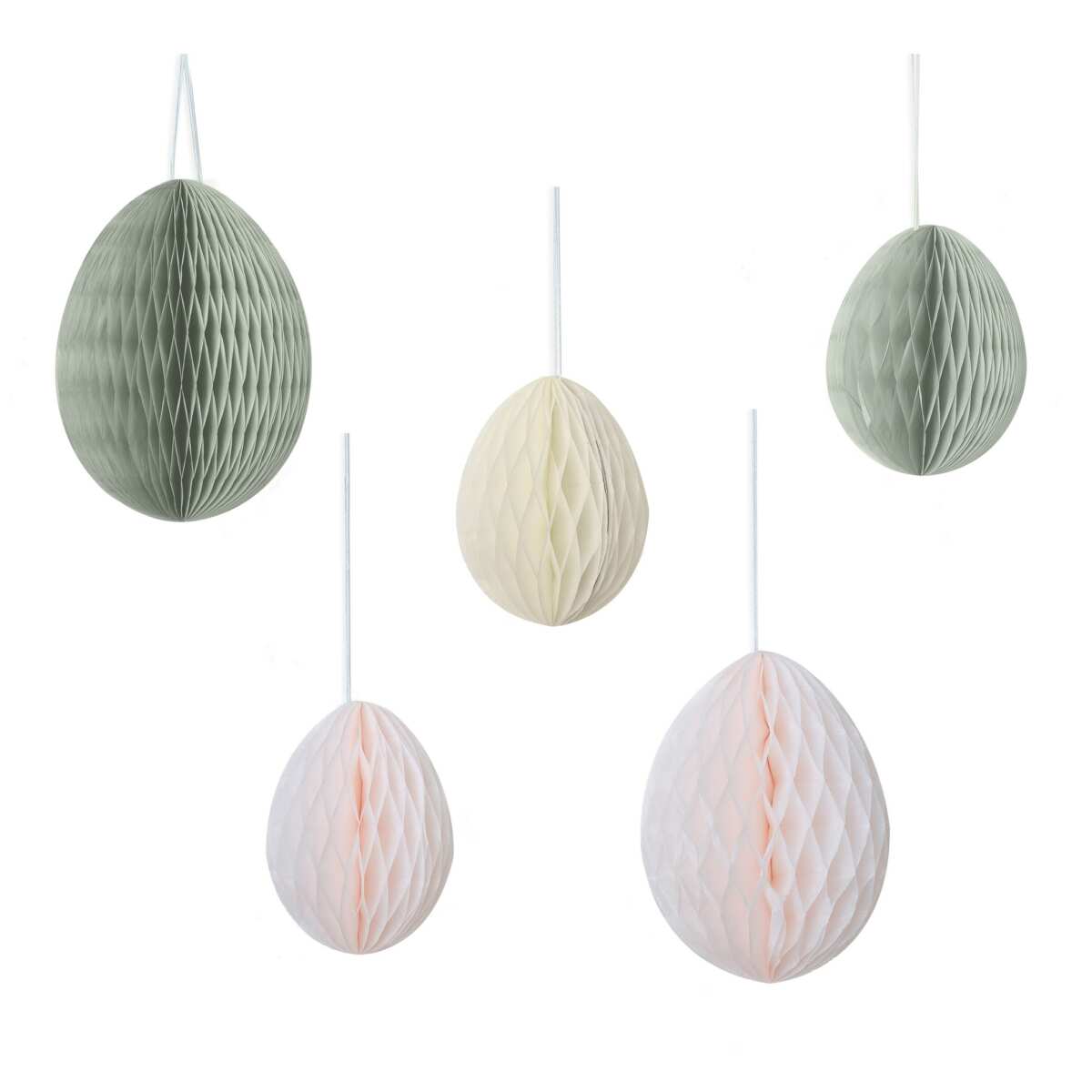 Pastel Honeycomb Hanging Easter Egg Decorations - Image 3
