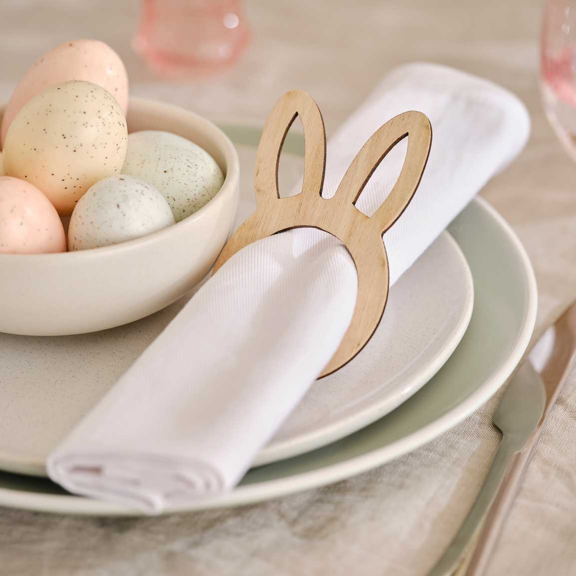 Wooden Bunny Easter Napkin Rings - Image 2